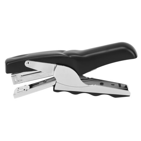 Agrafeuse de bureau ergonomique pour école et bricolage, type pince, noir - fournitures de bureau et créatives. (1/5)