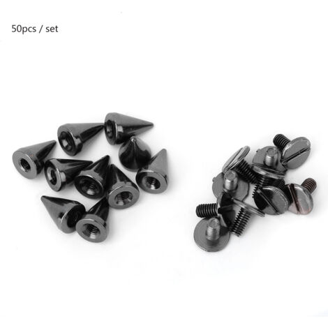 50 pièces Clous Punks Pointes 7x10mm pour Cuir et Vêtements DIY Décorations (Couleur Arme) (1/5)