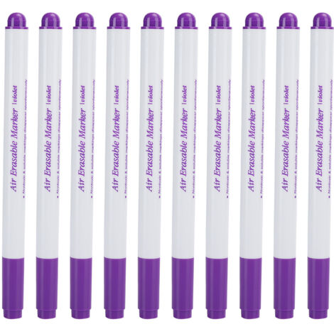 10 pièces Marqueur Tissu Effaçable à Pointe Fine Accessoires Couture Violet (1/5)