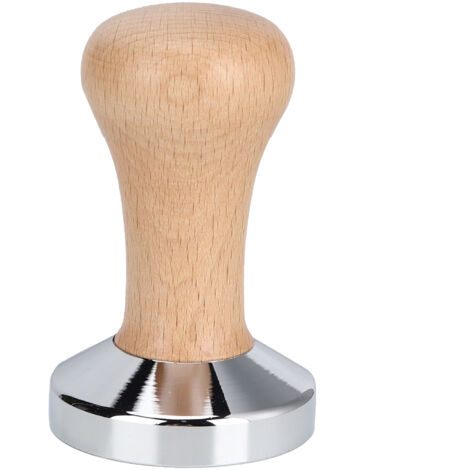 Tampon à Café en Acier Inoxydable avec Manche en Bois - Presse Poudre Expresso - Accessoire Barista (1/5)