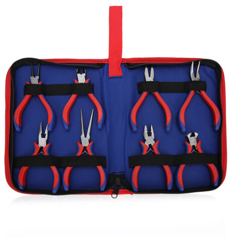 8 Pièces Pince à Bijoux Double Couleur 5 Pouces avec Sac en Tissu Oxford (1/5)