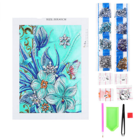 Tableau Diamant Floral DIY Artisanat Résine Décoration Maison Bureau 30x40cm (Sans Cadre) (1/5)