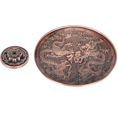 Support à Encens Double Dragon en Alliage de Zinc pour Décoration et Cérémonie (1/5)