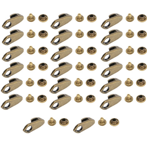 Attaches de chaussures de randonnée en alliage bronze avec ruban et rivets, accessoires vêtements. (1/5)