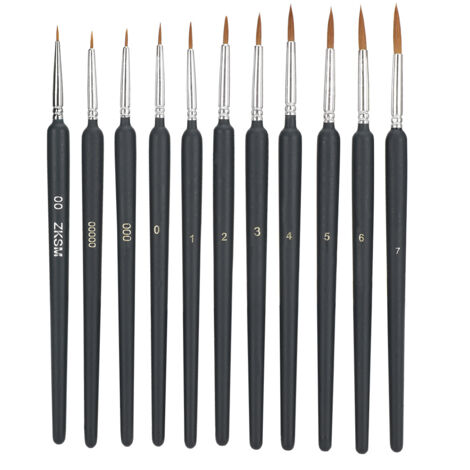 Pinceaux 11 pièces en poil de belette pour aquarelle, gouache et peinture à l'huile - Outils de dessin et fournitures artistiques (1/5)