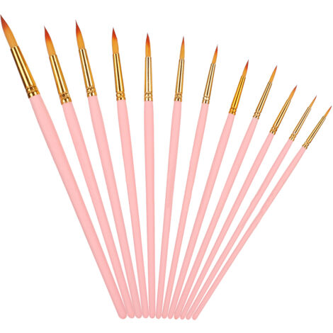 Ensemble de 12 Pinceaux Aquarelle Souples en Poils Nylon pour Art et Peinture (1/5)