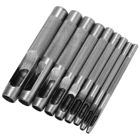 Ensemble de 9 emporte-pièces pour cuir, poinçon à trous pour ceinture, outils de maroquinerie 2.5-10mm (1/5)