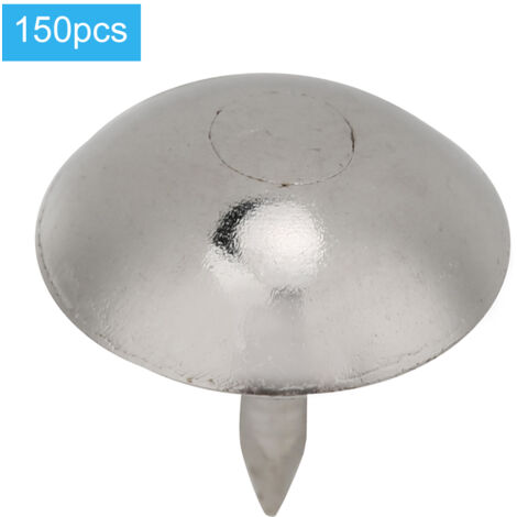 150 Clous de Rembourrage Tête Ronde Blanc Argenté pour Canapé, Accessoires de Fixation 9mm (1/5)