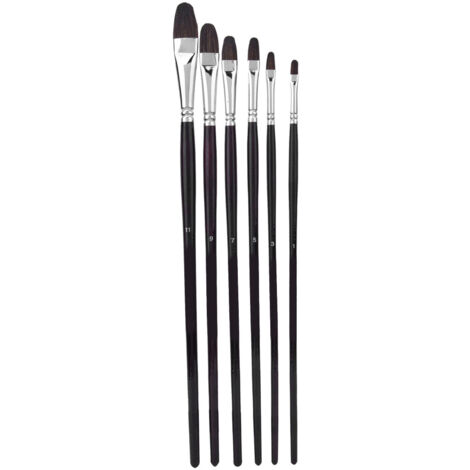 6 Pinceaux en Poils de Martre et Manche en Bouleau pour Aquarelle et Gouache - Set Imparfait (1/5)