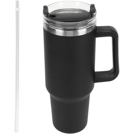 Gourde isotherme en acier inox 40oz avec paille et poignée, maintient vos boissons chaudes ou froides, modèle bouteille d'eau. (1/5)