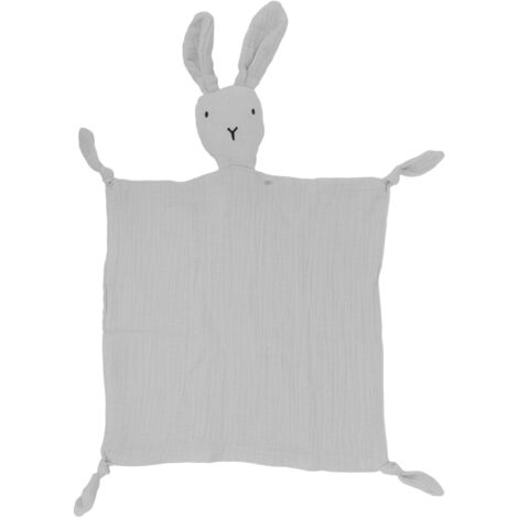 Couverture Sécurité Bébé Lapin Doux en Coton - Couverture Confort Adorable pour Dormir Gris Clair (1/5)