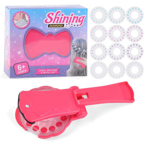 Tampon à Paillettes Portable avec 12 Feuilles de Strass pour Coiffure des Filles (1/5)
