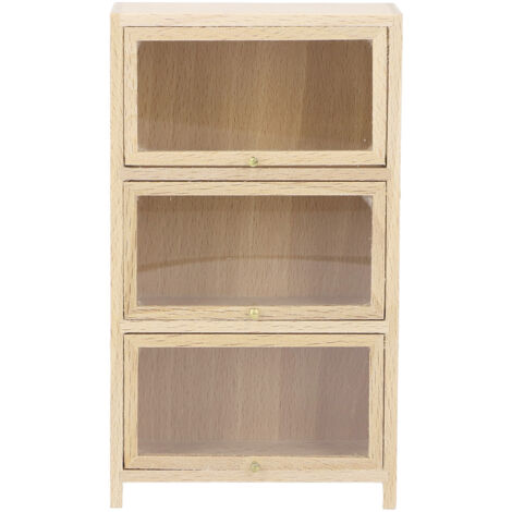 Étagère de maison de poupée 1/12 en bois, bibliothèque et armoire pour décoration et accessoires de mobilier de maison de poupée (1/5)