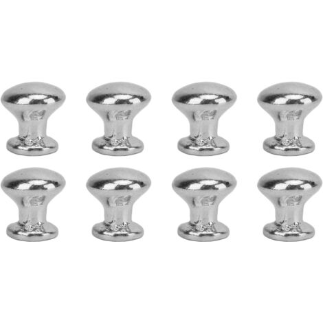 8 pièces Poignées de Tirage Miniatures 1:12 Têtes Rondes Métal Style Simple Boutons de Porte Maison de Poupée Argentés (1/5)