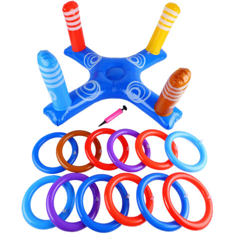Jeu d'anneaux flottants pour piscine - Anneaux à lancer gonflables pour jeux aquatiques et activités de natation (1/5)