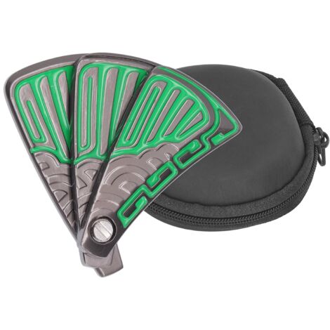 Slider Anti-Stress Magnétique - Jouet Sensoriel en Acier Inoxydable pour Adultes - Éventail Pliable Vert (1/5)