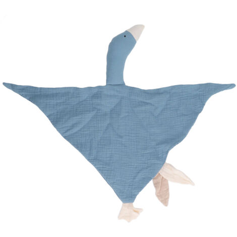 Couverture de Sécurité Bébé en Coton Doux, Respirante et Mignonne en Forme d'Oie - Bleu et Noir pour Nouveau-né (1/5)
