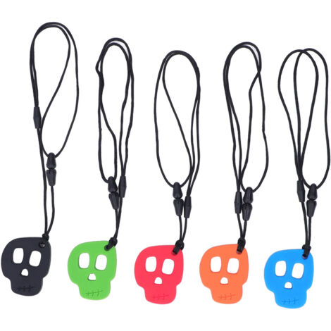 5 colliers à mâcher sensoriels en silicone pour enfants autistes, TDAH et anxiété - Aide motrice orale (1/5)
