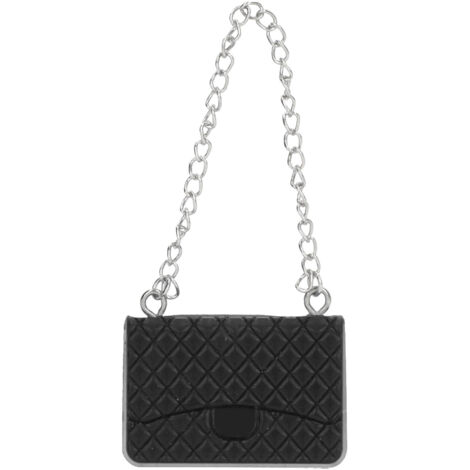 Sac à main de poupée aux couleurs vives, fin travail délicat pour maison de poupée miniature 1:12, accessoire noir.