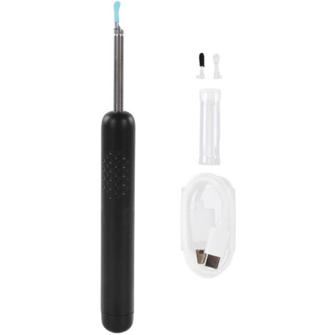Outil de Nettoyage d'Oreille avec Caméra 1080P sans Fil, 6 LED Étanche, Sécurisé et Noir (1/5)