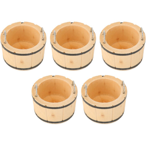 5 Pièces Miniature de Baignoire en Bois pour Maison de Poupée, Détails Réalistes, Accessoire Portable Idéal Cadeau Jouet (1/5)