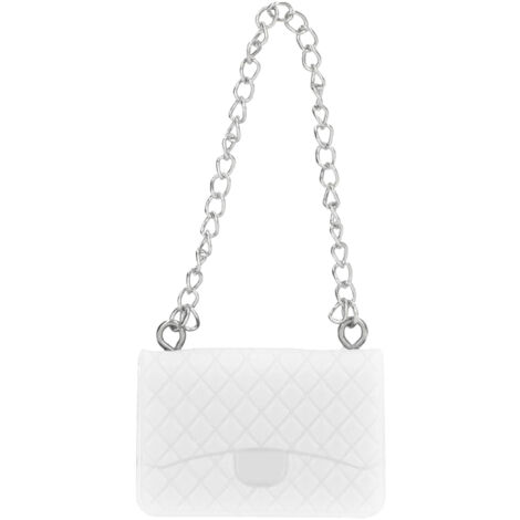 Sac à main de poupée aux couleurs vives, fin travail délicat pour maison de poupée 1:12, accessoire miniature blanc.