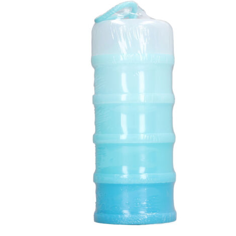 Distributeur de lait en poudre portable 3 couches, récipient de rangement pour collations et voyages extérieurs, bleu. (1/5)