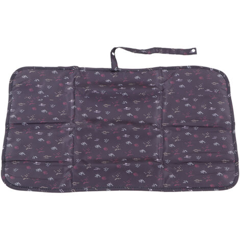Tapis à langer imperméable pliable portable en nylon pour bébé, idéal maison voiture extérieur, motifs noirs