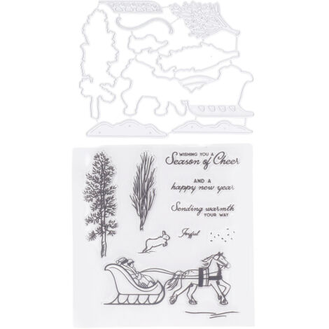 Ensemble Tampons et Découpes pour Cartes - Dies Métal Découpe et Tampons Silicone Transparents - Fournitures Art DIY Scrapbooking