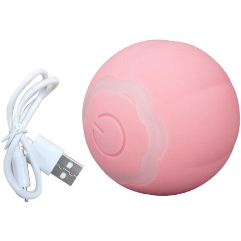Boule interactive intelligente pour chat et chien, jouet autonome à mouvement perpétuel, rose, emballage neutre. (1/5)