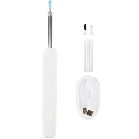 Outil de Nettoyage d'Oreille avec Caméra 1080P, 6 LED, Sans Fil, Étanche et Sécuritaire - Blanc (1/5)
