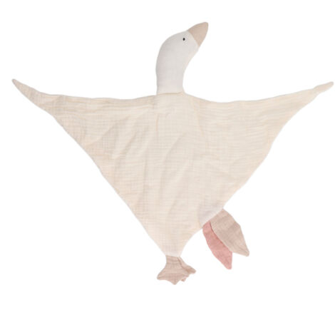 Couverture de sécurité en forme de bébé oie en coton doux et respirant pour nouveau-né, couleur blanc ivoire (1/5)