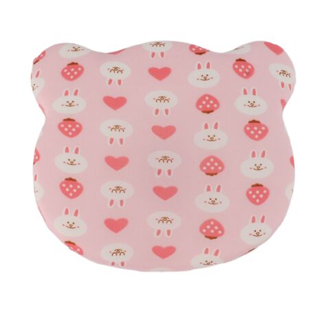 Oreiller Bébé Mémoire Mousse Amovible, Coussin Respirant pour Tête Enfant 4 Saisons Lapin Rose (1/5)