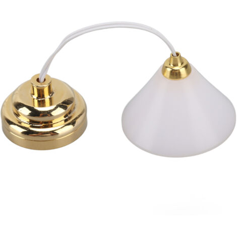 Lustre miniature LED à piles pour maison de poupée 1:12, éclairage suspendu de plafond décoratif (1/5)