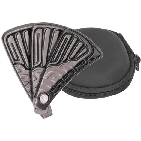 Slider Anti-Stress Magnétique - Jouet Sensoriel en Acier Inoxydable pour Adultes - Éventail Pliable Noir (1/5)