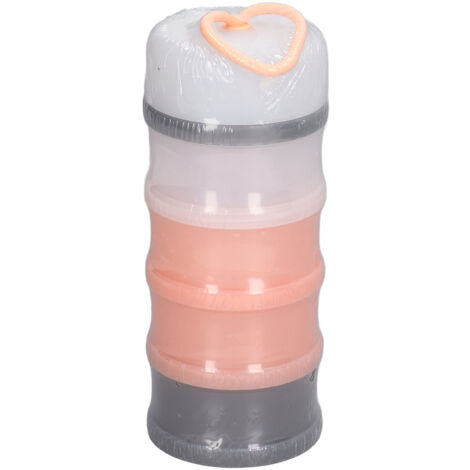 Distributeur de lait en poudre portable 3 couches, rangement de collations pour voyage extérieur rose (1/5)