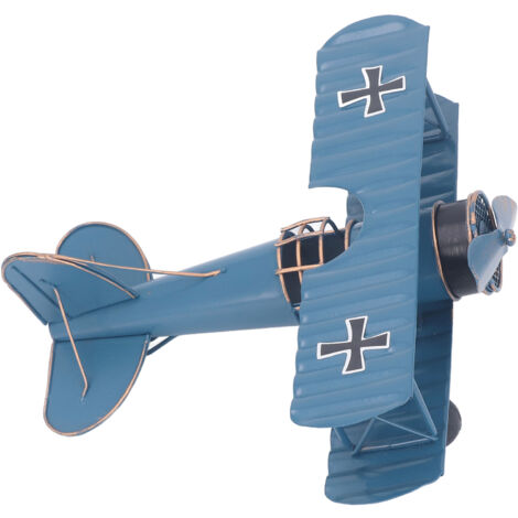 Lot De 2 Avions Métal Rétro – Ornement De Bureau Vintage 10 Cm – Déco Avion Bleu – Cadeau Collectionneur – Modèle Artisanal