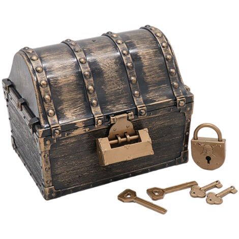Coffre au Trésor Pirate pour Enfants - Boîte de Rangement pour Bijoux et Collections Vintage, Idée Cadeau Familial