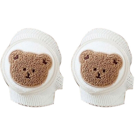 Protections pour genoux bébé en coton doux, ajustables et antidérapantes - Aide à la marche pour nourrissons ours peluche (1/5)