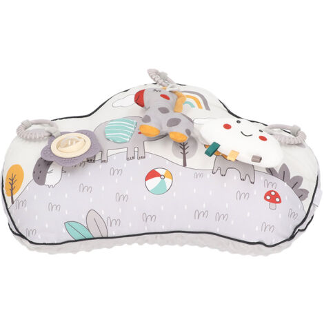 Oreiller de Motricité Bébé avec Hochet Sensoriel, Coussin d'Éveil pour Apprentissage de la Tête et Développement Précoce, Type A