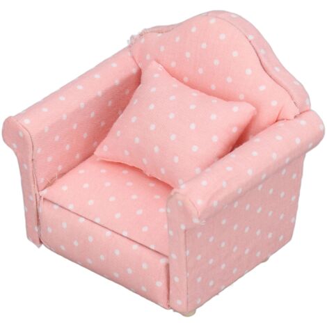 Canapé Miniature Pour Maison De Poupée – 8x6,5x7,5 Cm – Bois Et Tissu – Échelle 1:12 – Accessoire Collection