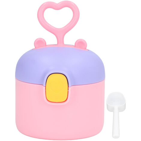 Boîte de Conservation pour Lait en Poudre 250ml Portable, Design avec Cuillère et Niveau, Joint en Silicone Alimentaire, Rose pour Bébé (1/5)
