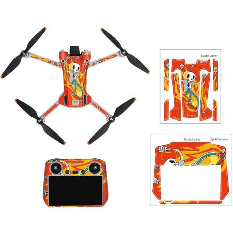 Autocollants Drone Imperméables Compatibles DJI Mini 3 Pro - Protection Design 3D pour Drone et Télécommande