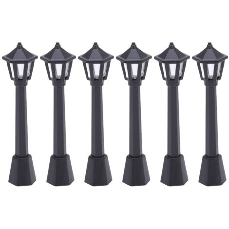 6 Pièces Mini Lampadaire Urbain Sécurisé Modèle Micro pour Maison de Poupée Miniature (1/5)
