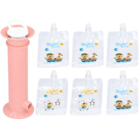 Ensemble de 7 Poches Alimentaires Bébé - Remplisseur de Purée de Fruits pour Enfants, Couleur Unie (1/5)