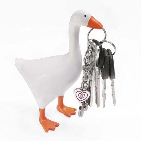 Statue de Cygne Canard en Résine Porte-Clés Magnétique Artisanat Décor Jardin Extérieur (1/5)