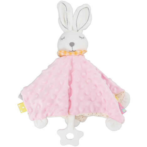 Couverture de sécurité bébé non toxique, lapin en peluche doux et mignon pour poussette et berceau, rose (1/5)