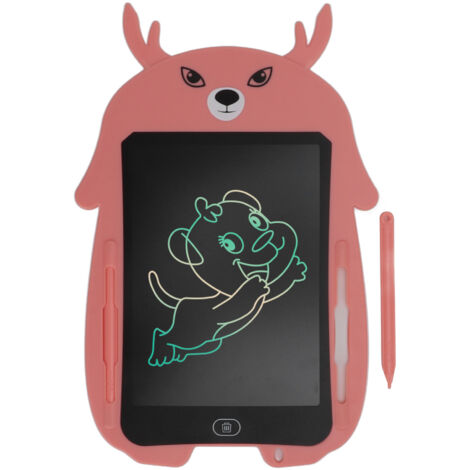 Tablette d'Écriture LCD 8,5 Pouces Anti-Lumière Bleue - Papier à Dessin Coloré pour Enfants dès 3 Ans avec Stylet Rose Cerf