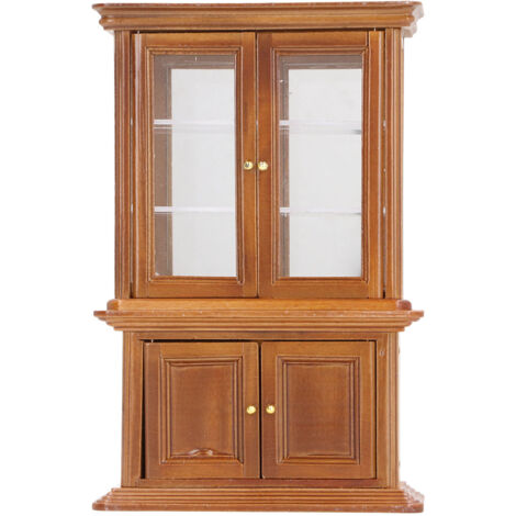 Étagère miniature 1:12 en bois simulé haute fidélité, meuble de présentation pour maison de poupée décoration bordeaux (1/5)