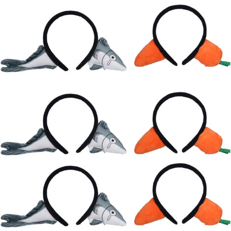 6 pièces Bandeau Doux Oreilles d'Animaux Amusant Forme Carotte pour Soin Visage Maquillage (1/5)